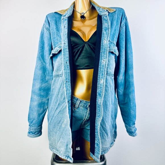 Vintage grunge denim jean jacket oversized - Picture 1 of 9